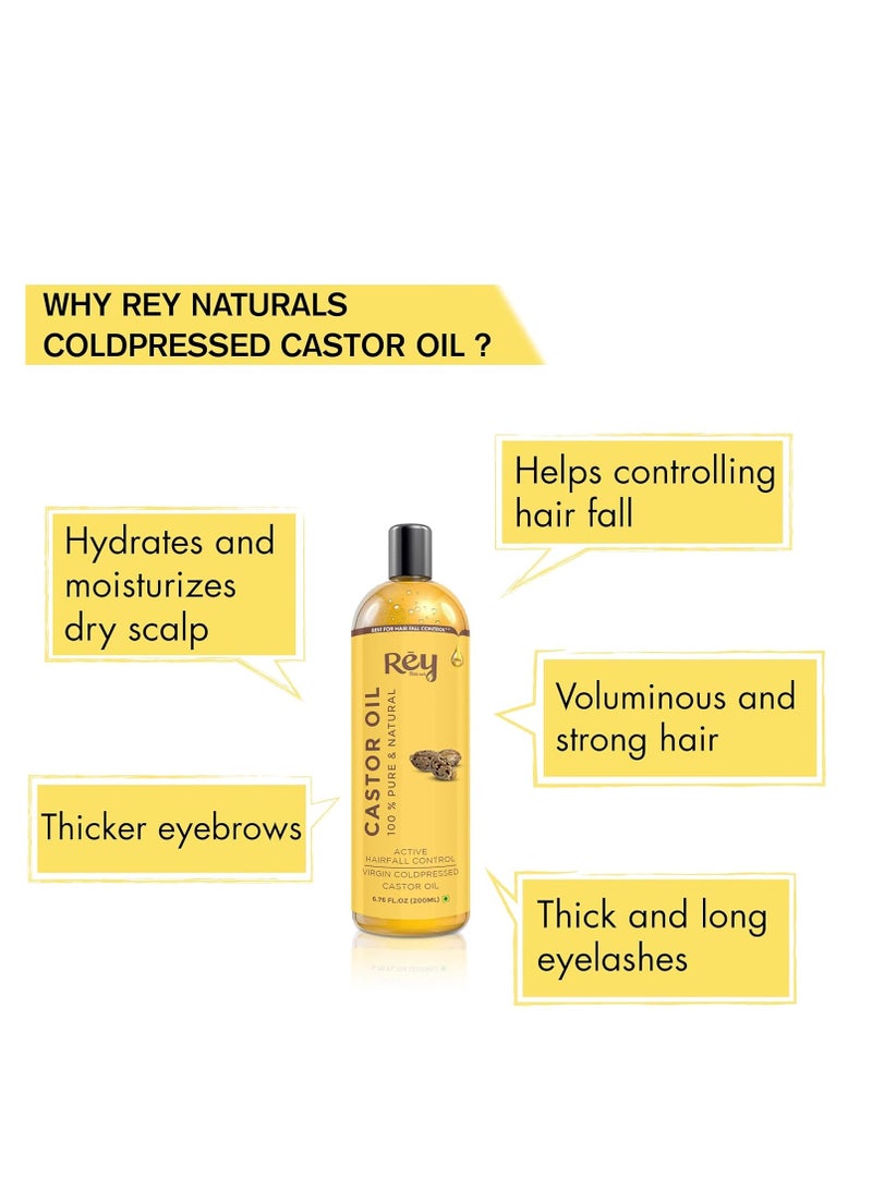 Rey Naturals Castor Oil Arandi Oil Premium Cold Pressed for Hair  Skin Care 200ml Pack of 2 - Image 4