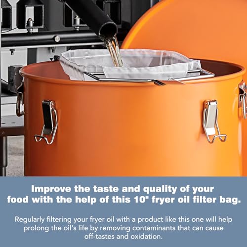 AYUSEB 10” Reusable Cone Filter Bag for Frying Oil - with Folding Arms to Attach to Deep Fryers, Cooking Oil Filter Holder, Maple Syrup Cone Filter Stand - Durable Construction - Easy to Clean - Image 5