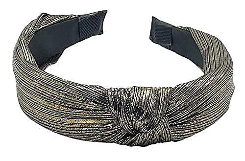 Drishti Solid Shimmer Fabric Knot Plastic Hairband Headband for Girls and Woman Pack Of-1 (Golden) - Image 4