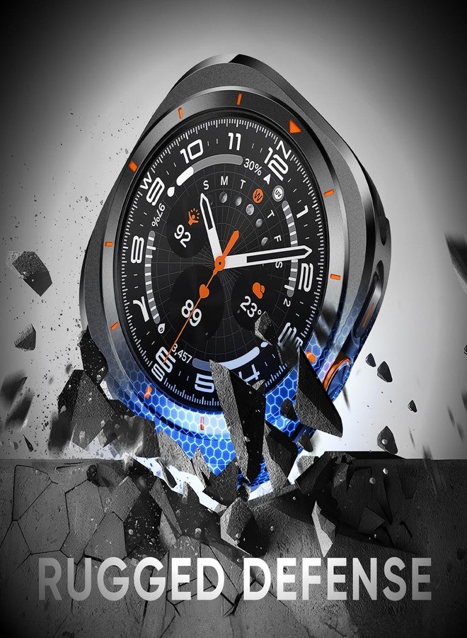 Suitisbest Metal Case for Samsung Galaxy Watch Ultra 47mm Case, Stainless Steel Protective Rugged Bumper Thin Frame with Ceramic-Like Back Cover for Galaxy Watch Ultra 47mm for Men Women - Image 4