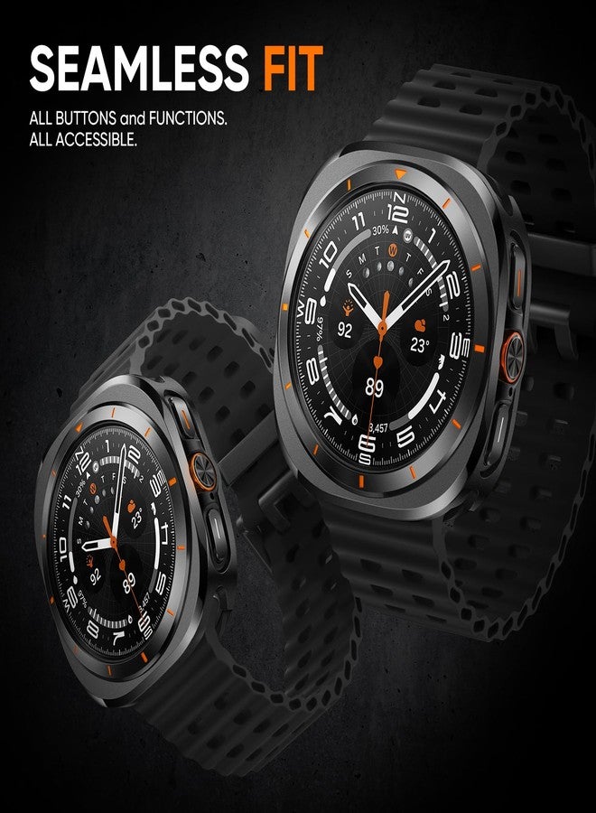 Suitisbest Metal Case for Samsung Galaxy Watch Ultra 47mm Case, Stainless Steel Protective Rugged Bumper Thin Frame with Ceramic-Like Back Cover for Galaxy Watch Ultra 47mm for Men Women - Image 3