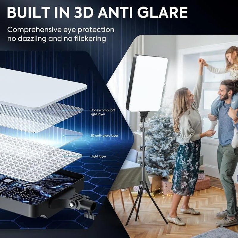 FKU 24inch LED Video Light Panel 2700K-6500K Photo Studio Lamp,Super Clamp + E Brecket Remote and 7FEET Tripod Stand Flash [24 Inch Light + 7 Feet Stand Flash (24 INCH + 7 FEET) - Image 3