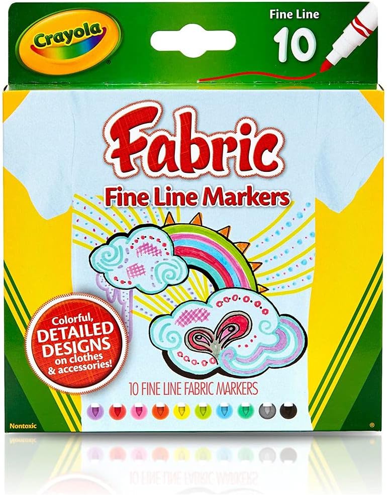Crayola 10 Fabric Markers, For Kids