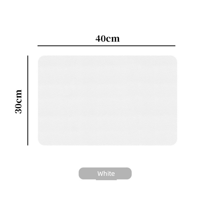 Solid color luxury leather placemat, household dining table tabletop mat, Western dining mat, waterproof, oil-proof, and heat-insulating mat - Image 2