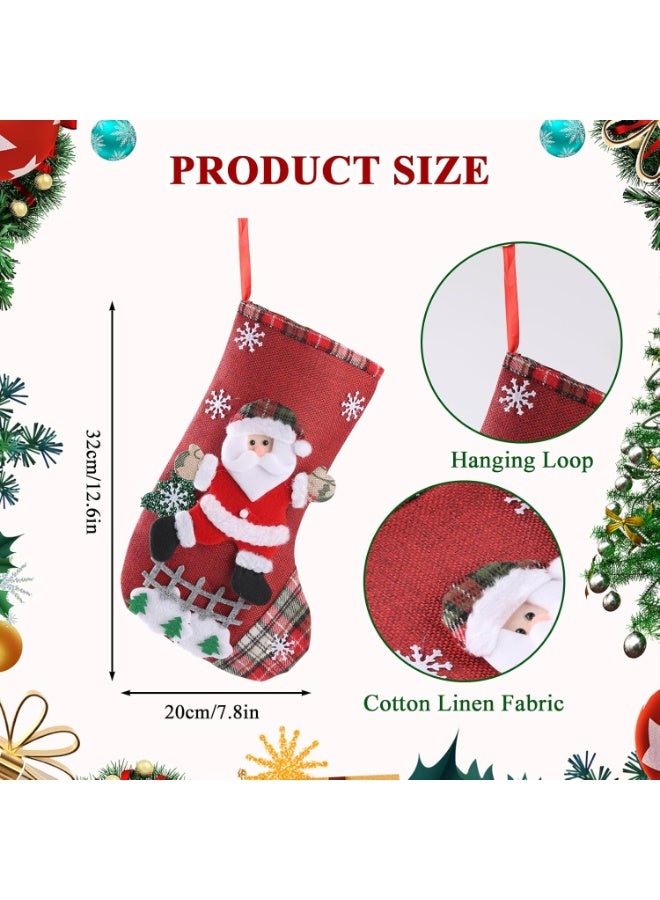 Y&D جوارب عيد الميلاد الشخصية 4 عبوات - جوارب عيد الميلاد الصغيرة المخصصة مع الرنة، سانتا كلوز، رجل الثلج، الدب لتزيين المنزل في عيد الميلاد، مجموعة من 4 - Image 4