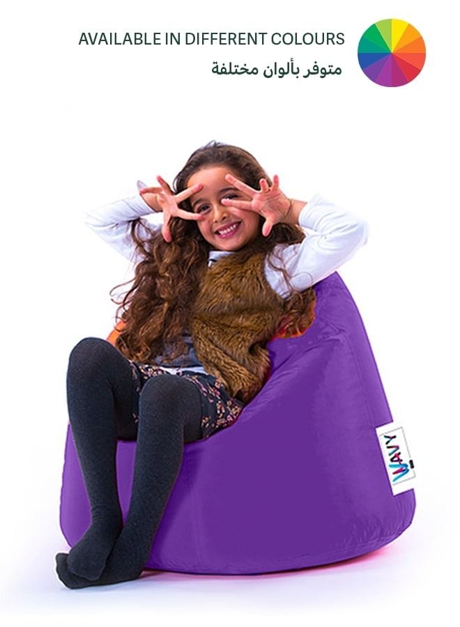 WAVY Purple Kids Comfy Bean Bag - Waterproof - Image 1