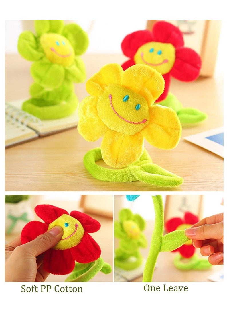 KASTWAVE SYOSI Artificial Plush Flower, Bendable Curtain Buckle Tiebacks, Birthday Wedding Party Durable Plush Daisy Flower Bouquet, with Happy Smiley Face Gift for Kids Baby Girl Toddlers, 16PCS - Image 4