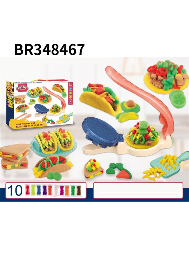 Children's Colored Clay Toys Baby Educational Plasticine Mold Clay 10 Color DIY Vegetable Backpack Suit-Color:BR348470-Specifications:- - Image 5