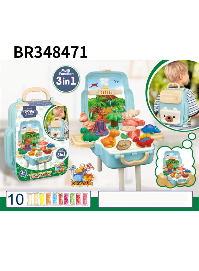 Children's Colored Clay Toys Baby Educational Plasticine Mold Clay 10 Color DIY Vegetable Backpack Suit-Color:BR348470-Specifications:- - Image 2