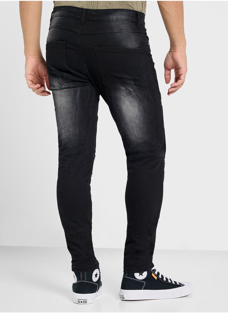 BRAVE SOUL - Denim Multi Stitch Detail Jeans - Image 1