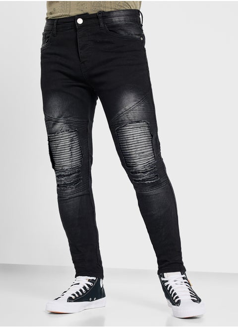 Denim Multi Stitch Detail Jeans