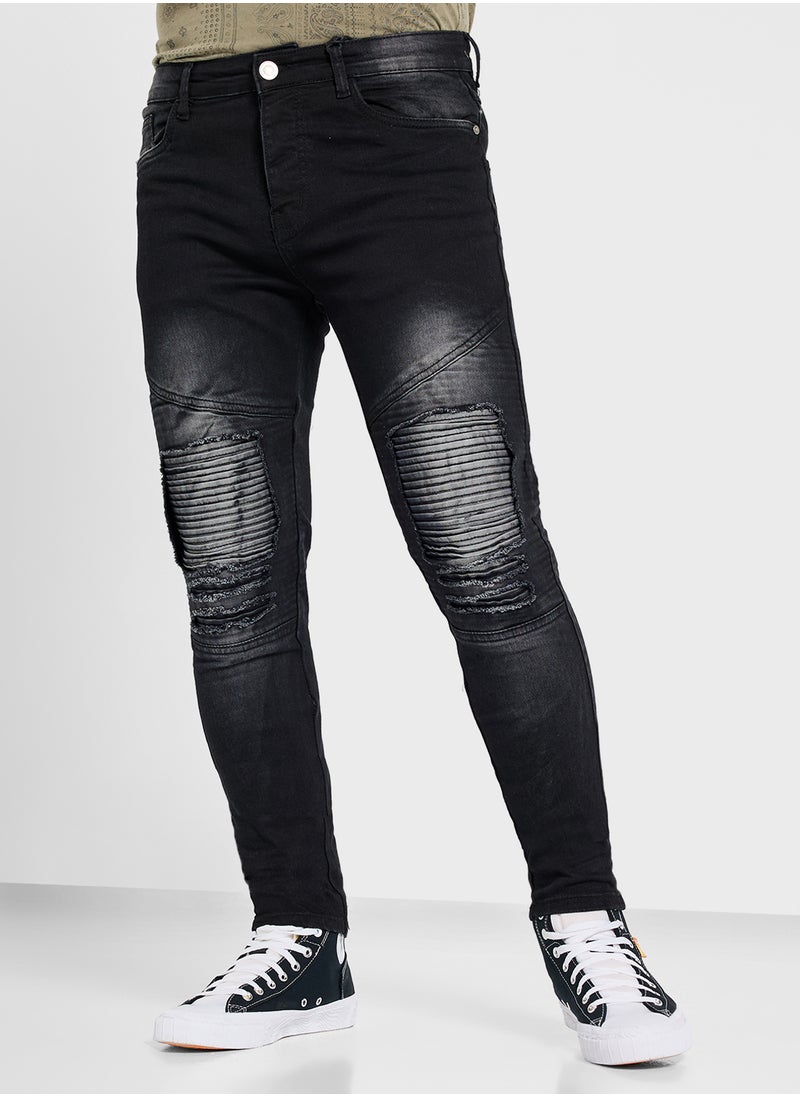 BRAVE SOUL - Denim Multi Stitch Detail Jeans - Image 1