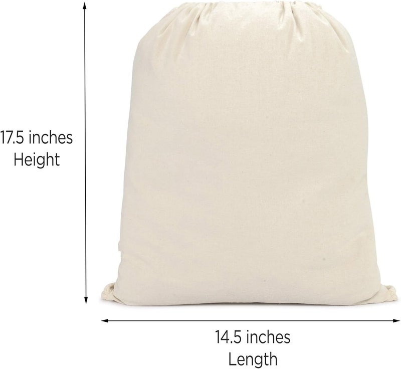 DALIX Canvas Drawstring Bag String Backpack Gym Mens Womens Natural Beige 2 Pack - Image 5