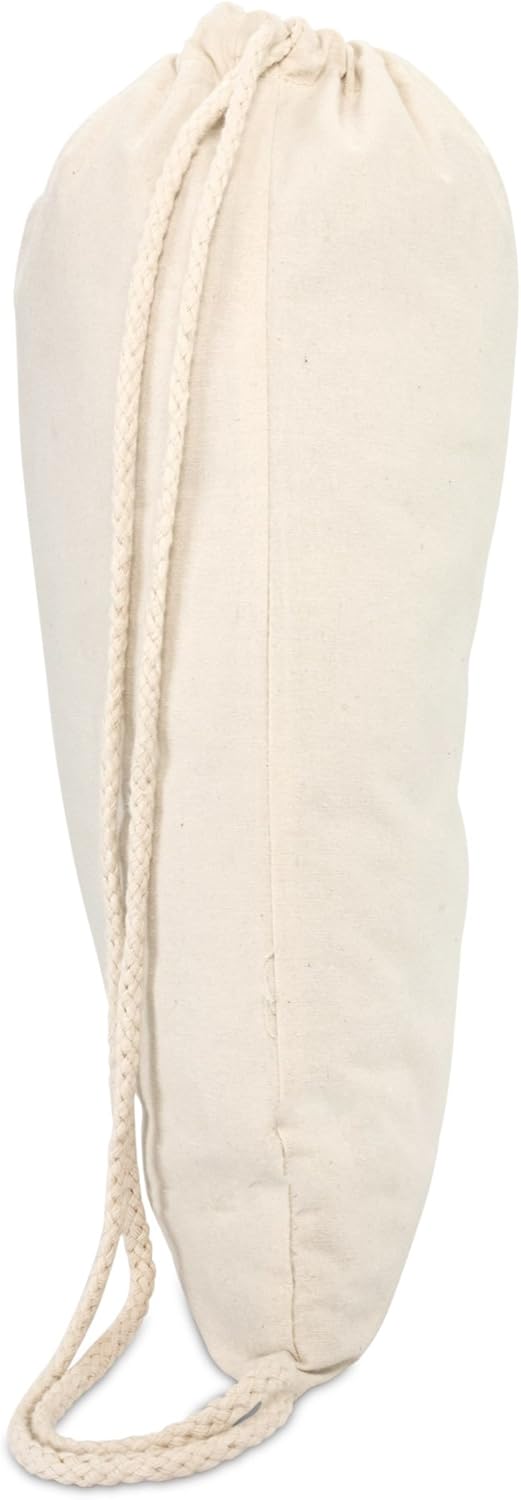 DALIX Canvas Drawstring Bag String Backpack Gym Mens Womens Natural Beige 2 Pack - Image 4