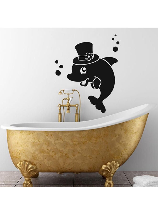 NIBEMINENT Dolphin Wall Decorative Sticker Black 40 x 50cm