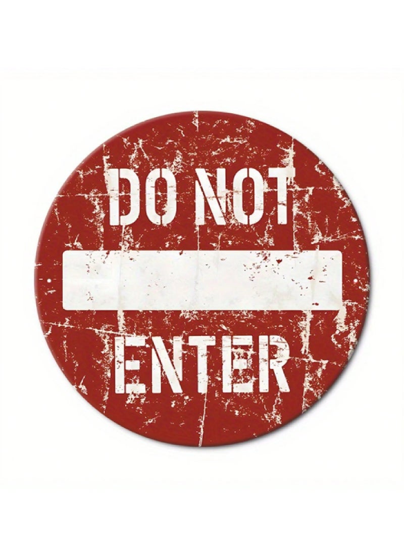 971ميديا لافتة معدنية دائرية لا تدخل - Image 1