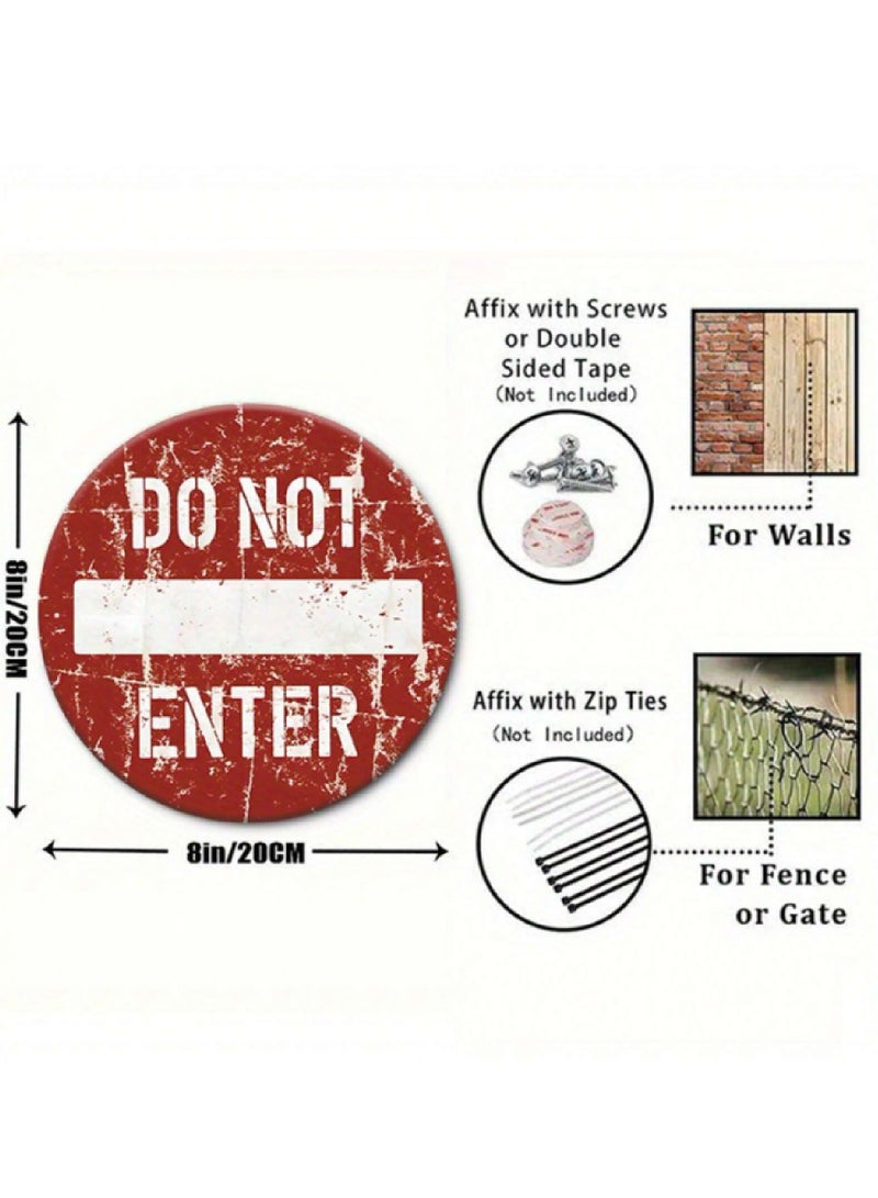 971ميديا لافتة معدنية دائرية لا تدخل - Image 3