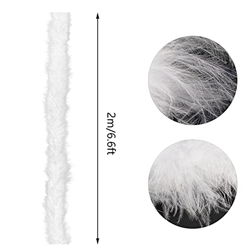 Dxhycc 2 Yards Marabou Feather Boa for Crafts Wedding Party Halloween Costume Christmas Tree Decoration 20 Grams, White - Image 3