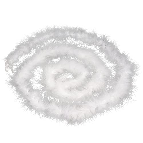 Dxhycc 2 Yards Marabou Feather Boa for Crafts Wedding Party Halloween Costume Christmas Tree Decoration 20 Grams, White - Image 1