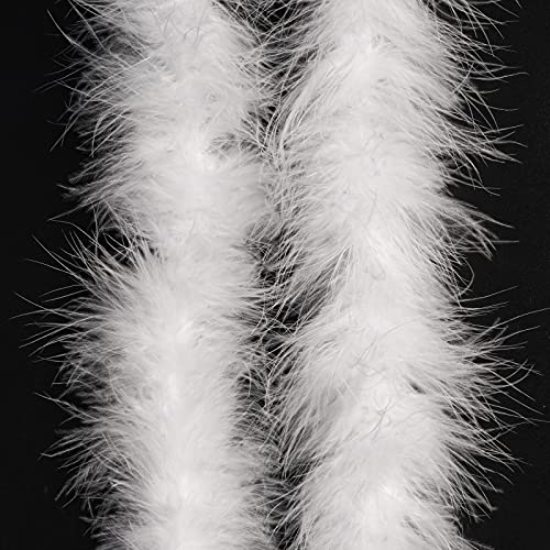 Dxhycc 2 Yards Marabou Feather Boa for Crafts Wedding Party Halloween Costume Christmas Tree Decoration 20 Grams, White - Image 4