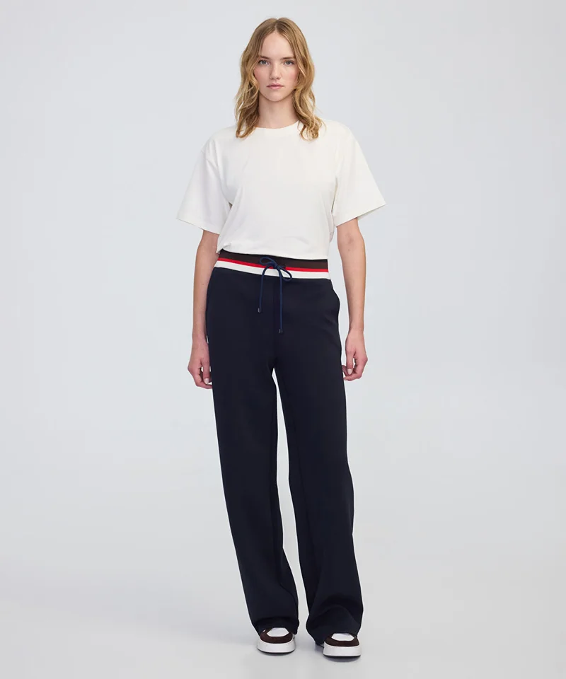 Ipekyol Contrast Waist Wide-Leg Trousers