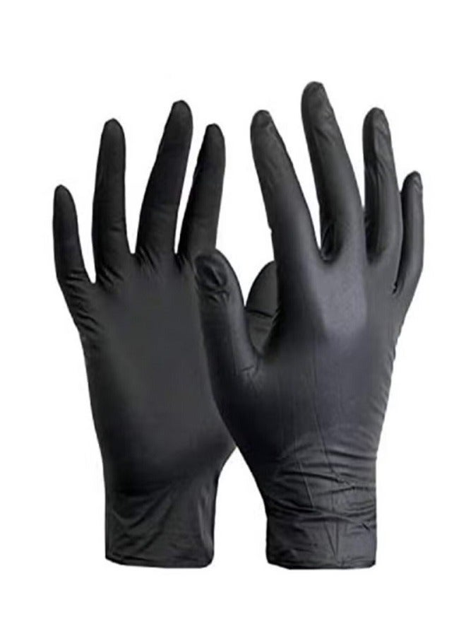 Powder Free Vinyl Disposable Black Gloves 100 Pcs - Image 1