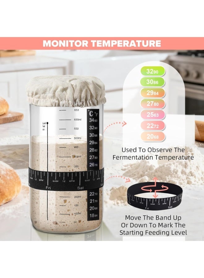 Bukela Sourdough Starter Kit, 15 Pcs Sour Dough Bread Baking Supplies for Beginners with 24 Oz Glass Starter Jar, Complete Bread Making Set with Silicone Banneton Proofing Basket, Baking Accessory - Image 5
