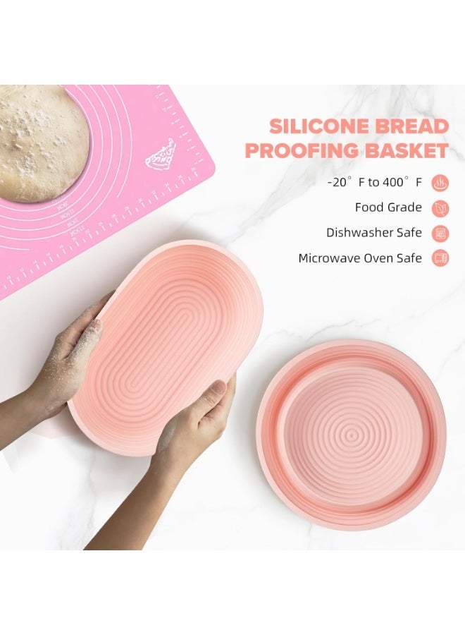 Bukela Sourdough Starter Kit, 15 Pcs Sour Dough Bread Baking Supplies for Beginners with 24 Oz Glass Starter Jar, Complete Bread Making Set with Silicone Banneton Proofing Basket, Baking Accessory - Image 2