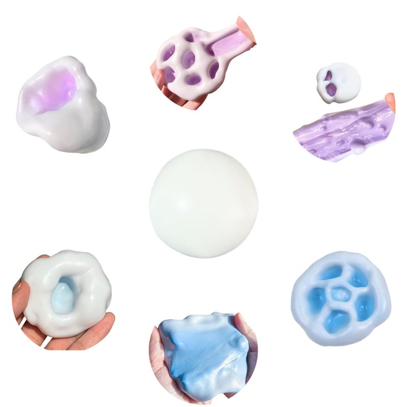 Gezan Shapeable Squishy Toys Stress Balls Stress Relief Sand Glutinous Balls Fidget Toys for Adults Anxiety Relief (Blue,Purple) - Image 1