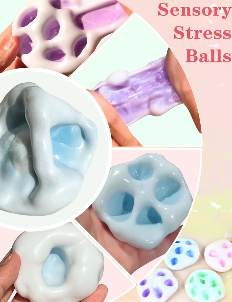 Gezan Shapeable Squishy Toys Stress Balls Stress Relief Sand Glutinous Balls Fidget Toys for Adults Anxiety Relief (Blue,Purple) - Image 3