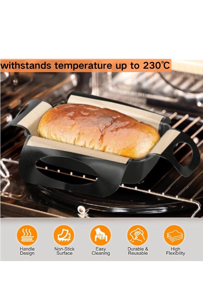 2-Pack Silicone Bread Loaf Pan Liners with 4 Handles, Food-Grade Silicone Loaf Pan Lifters (No Teflon), Non-Stick for Oven Trays, Kitchen Tool for Cheesecake, Cake, Pastry & Dough Transfer, Oven/Microwave/Air Fryer/Freezer Safe - Image 4