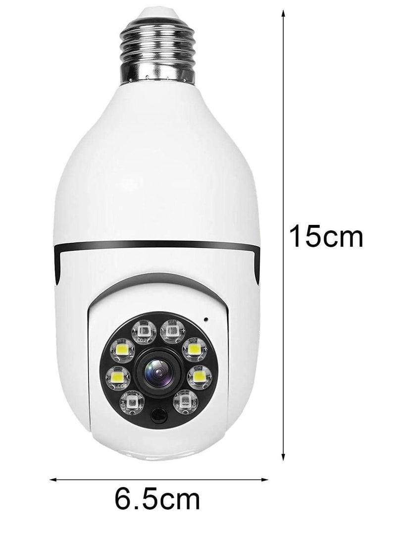 Generic - Bulb Camera 1080P, Night Vision IP Camera, PTZ Camera, 4X Digital Zoom Monitor, Home Security System, WiFi Camera Full Color - Image 1