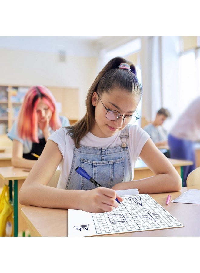 سكريبل دو سبورة بيضاء قابلة للمسح الجاف مقاس 11 × 14 بوصة مع شبكة للأطفال والطلاب في المنزل والمدرسة والفصول الدراسية، لوحة شبكية محمولة للرسم البياني والهندسة، المستوى الإحداثي - Image 4