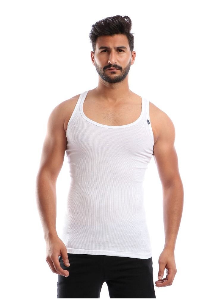 COTTONIL - Bundle Of Five Solid Slip On Ribbed Sleeveless Undershirts - Image 1