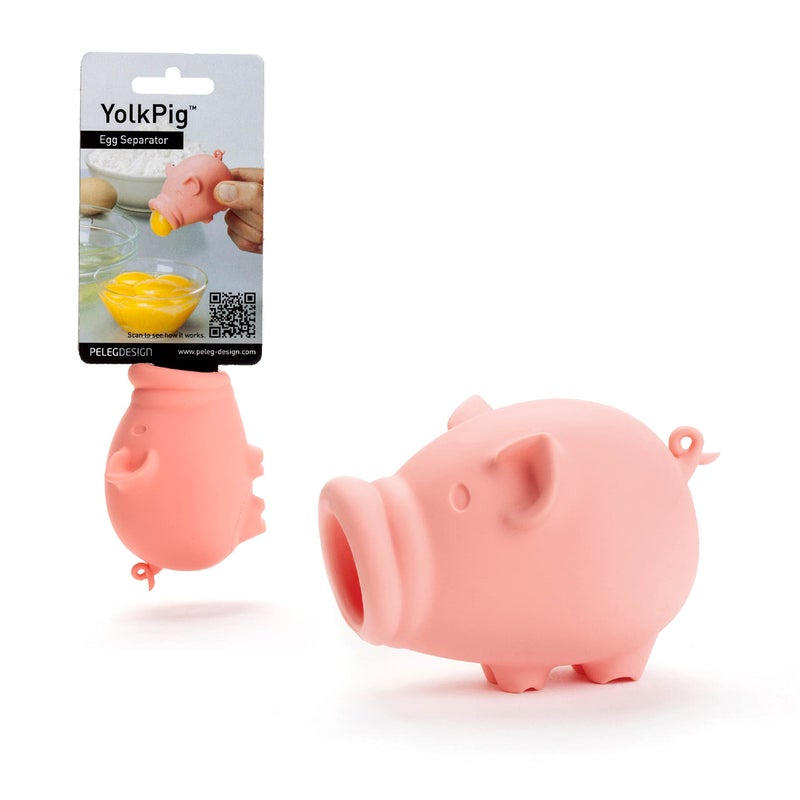 Peleg Design Egg Separator for Raw Eggs â€“ Silicone Egg Yolk and White Separator, Funny Pig Design â€“ Cute Kitchen Tool Gadget for Cooking/Baking - Image 1