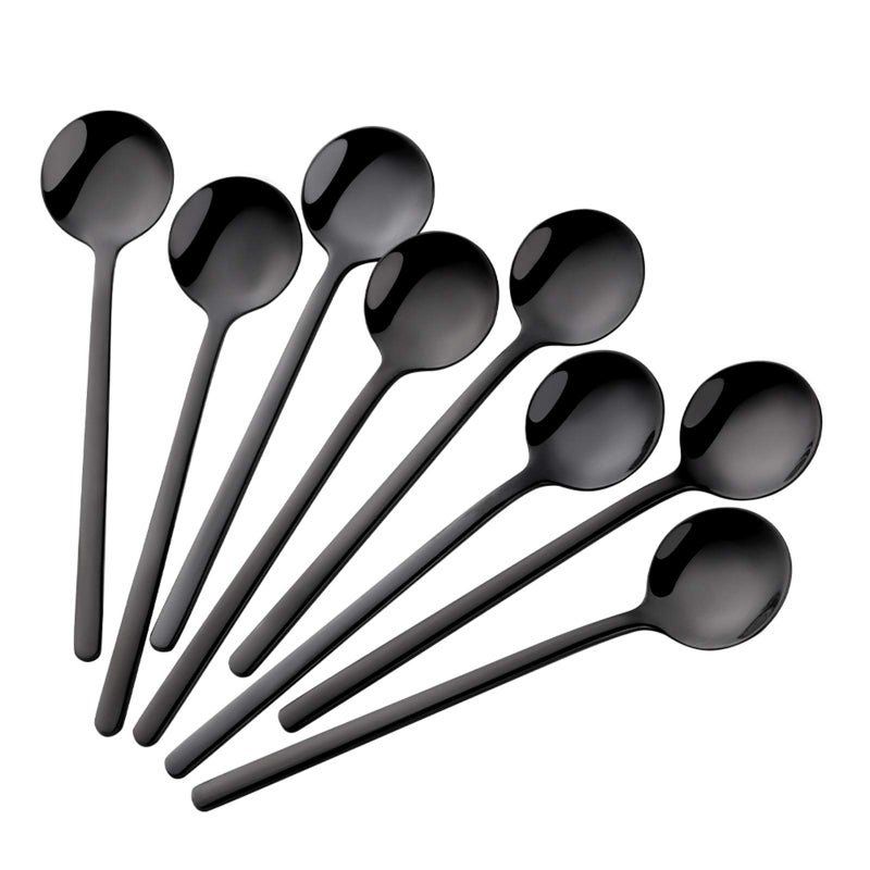 Poylim Stainless Steel 1810 Black Coffee Spoons 8 Pieces