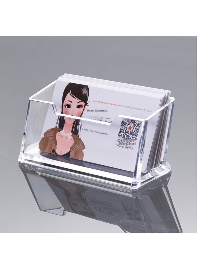 Jin Longxing Jinlongxing Business Card Holder, Double-grid Acrylic Transparent Business Card Box Storage Stand, Desktop Office Business Card Display Box, Single-grid Acrylic Vertical Business Card Clip, Standard Model C2152 - Image 4