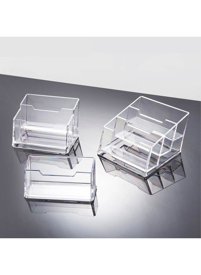 Jin Longxing Jinlongxing Business Card Holder, Double-grid Acrylic Transparent Business Card Box Storage Stand, Desktop Office Business Card Display Box, Single-grid Acrylic Vertical Business Card Clip, Standard Model C2152 - Image 3