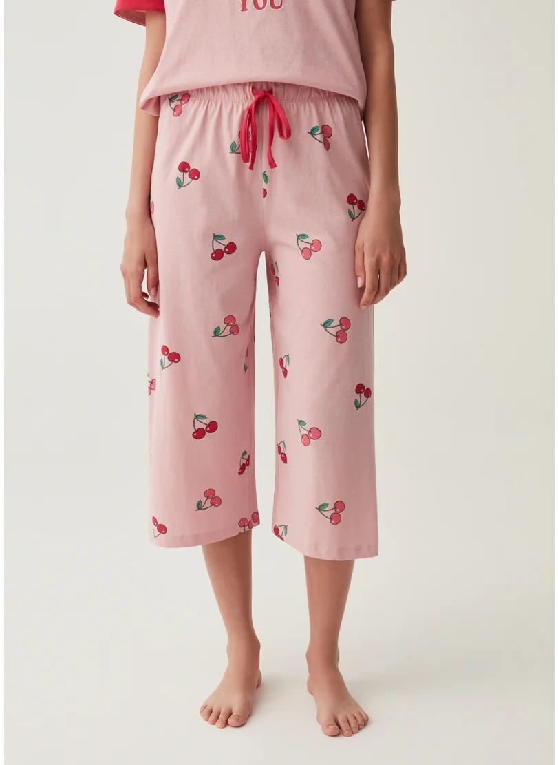 او في اس Ovs Cotton Pyjamas With Cherries Print