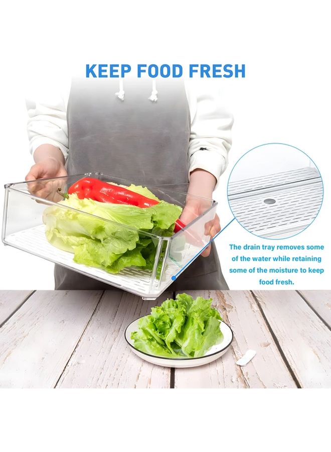 Clear 14pcs Fridge Storage Organizer Sets Refrigerator Boxes With Lids Stackable Fruit Vegetable Containers For Rv Kitchen - Image 5