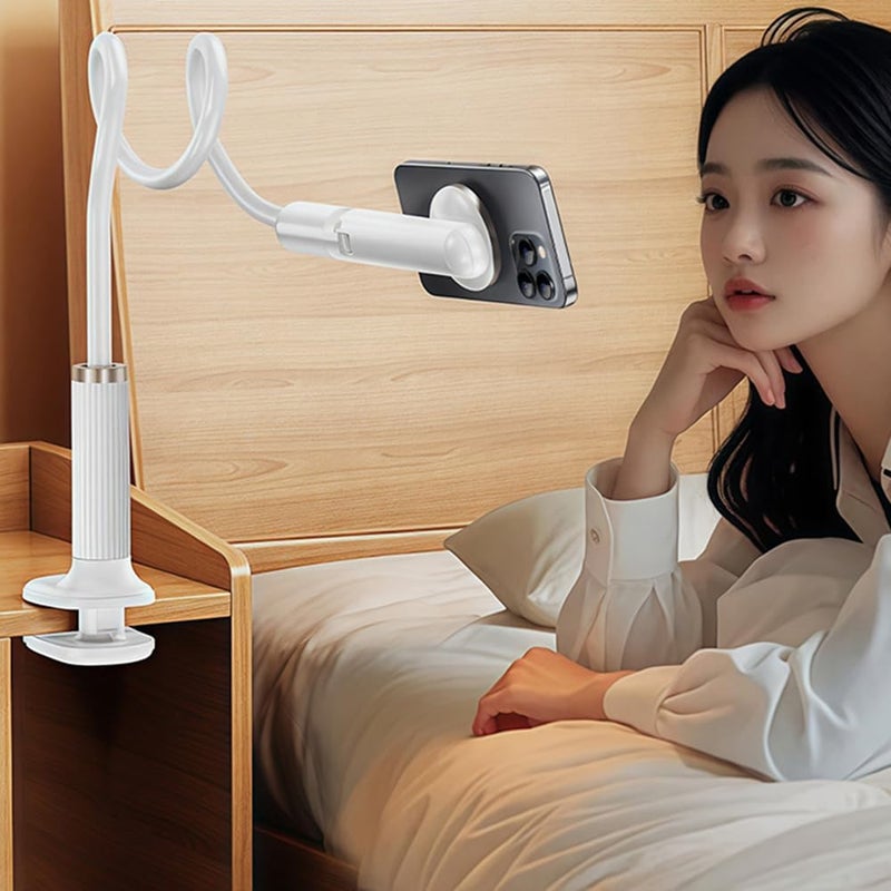 nediea Gooseneck Phone Holder For Bed, Flexible Phone Holder for Magsafe, Magnetic 35.43" Length Lazy Arm Stand With 360 Rotation Mini Clamp Mount, Compatible with iPhone 16 15 14 13 12 Series - Image 1