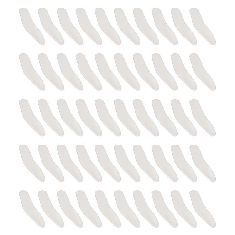 50pcs Mini Cosmetic Cream Spatula Curved Shaped Reusable Eye Cream Applicator for Nail Glue White - Image 1