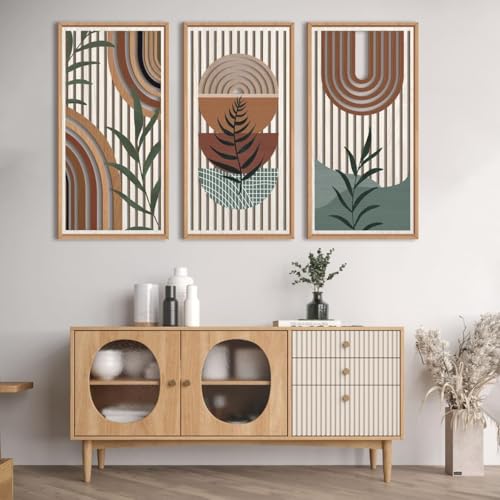 MustHome Wall Plates, Wall Decor Set of 3 , Large , Wooden, Wall Plates Decor Hanging Abstract Geometric Wood Wall Art For Bedroom Living Room Office 19'' X 10 '' Bedroom - Image 5