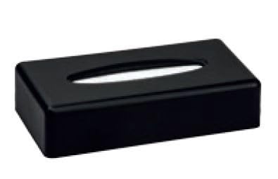 MDN Facial Tissue Dispenser and Holder in Black for Bathroom Vanity Countertops Bedroom Dressers Night Stands Desks Tables with 50 Tissue - Image 1