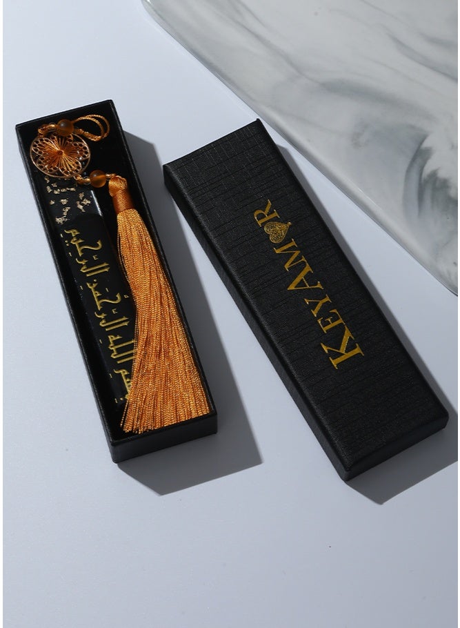 KeyAmor Elegant Handmade Bookmark , made of Resin with Gold Foil Arabic Script Bismillah , Premium Islamic Gift - Image 3