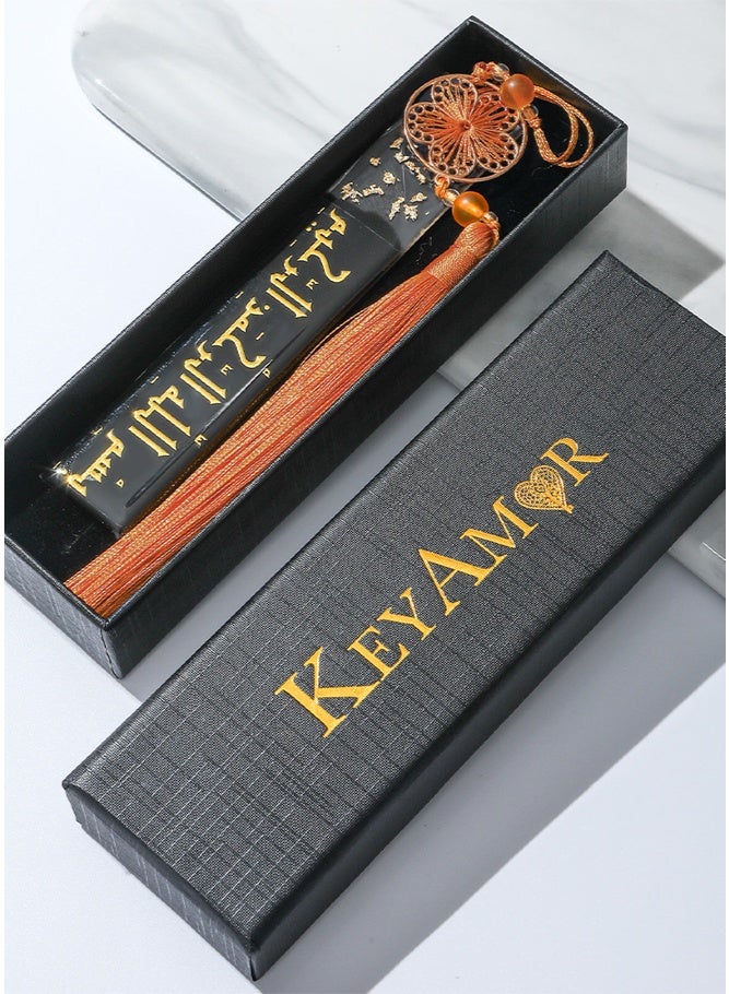 KeyAmor Elegant Handmade Bookmark , made of Resin with Gold Foil Arabic Script Bismillah , Premium Islamic Gift - Image 5