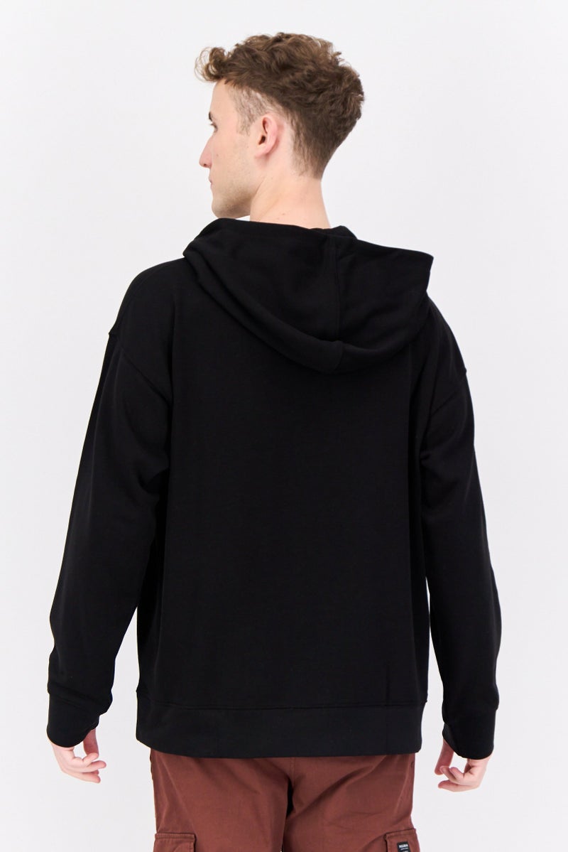 Established Redefining Essentials Men Hooded Long Sleeves Brand Logo Sweatshirt, Black - Image 4