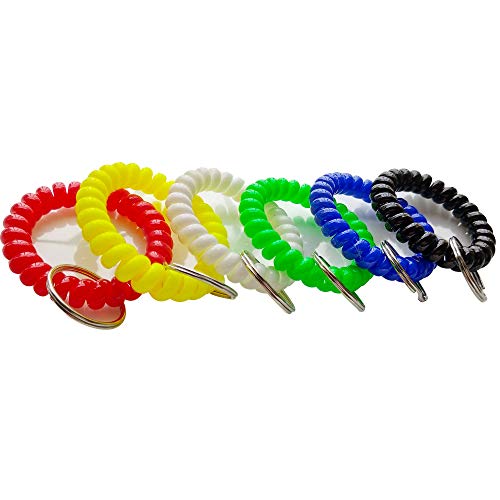 HoAoOo Wrist Keychain - Spring Spiral Stretch Coil Wristband Key Ring Key Chain, for Gym, Pool, ID Badge,Keys - Image 3