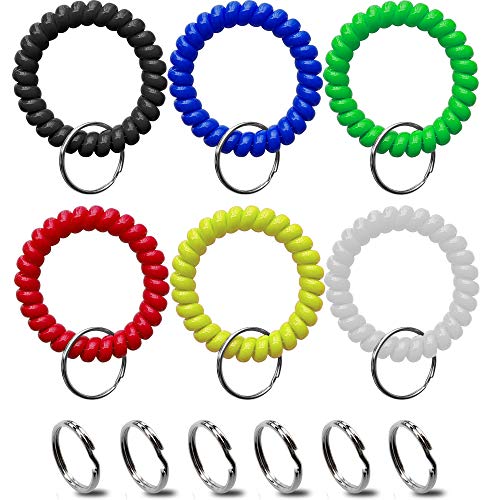 HoAoOo Wrist Keychain - Spring Spiral Stretch Coil Wristband Key Ring Key Chain, for Gym, Pool, ID Badge,Keys - Image 1