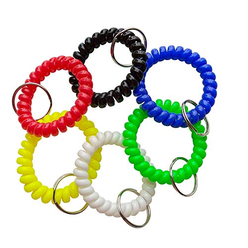 HoAoOo Wrist Keychain - Spring Spiral Stretch Coil Wristband Key Ring Key Chain, for Gym, Pool, ID Badge,Keys - Image 2